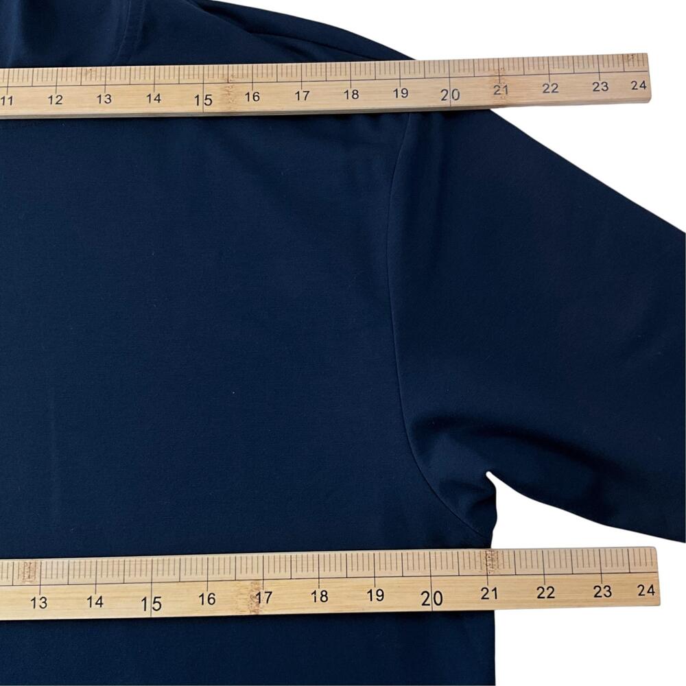 BYLT Hooded Drop Cut Long Sleeve Shirt Mens Large Navy Blue Performance - Picture 10 of 14